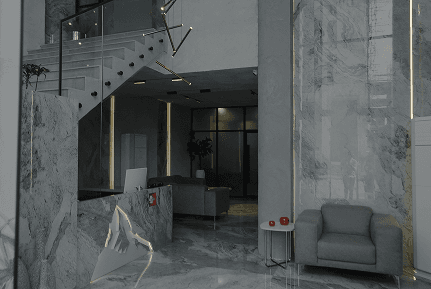 Marble hotel lobby